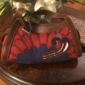 Miu Miu Canvas and Leather Authentic Handbag